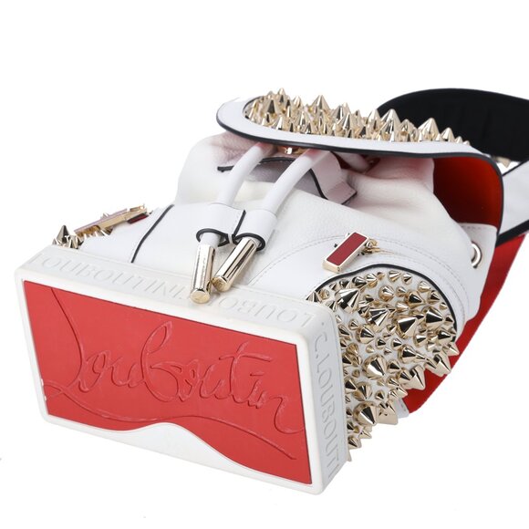 Christian Louboutin Explorafunk Small Backpack White Calfskin Gold Spikes main image 6